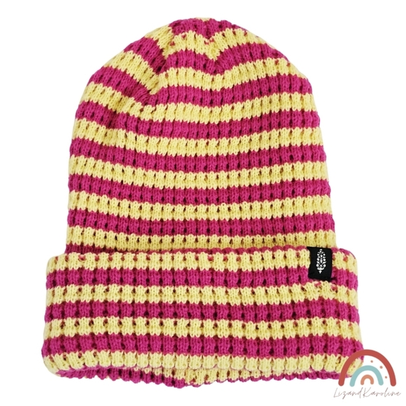New! Free People Stripe It Up Cool Down Beanie - Picture 2 of 6